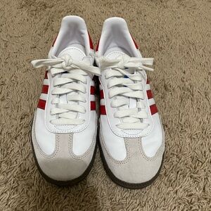Adidas sambas White and Red Striped Sneakers